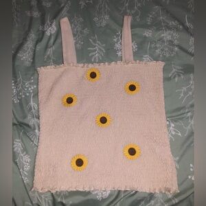 Cream Sunflower Tank Top